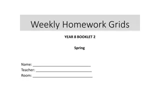 Guide to Completing Weekly Homework Grids for Year 8 Students