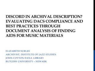 Evaluating DACS Compliance in Archival Music Collections