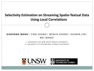 Selectivity Estimation on Streaming Spatio-Textual Data Using Local Correlations