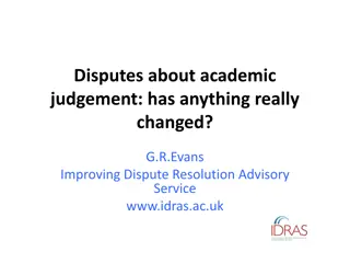 Academic Judgement Disputes: The Evolution of Challenge and Resolution