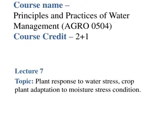 Plant Responses to Water Stress in Agricultural Management