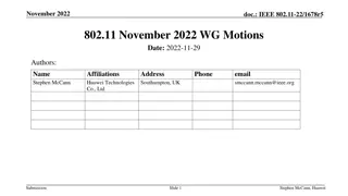 IEEE 802.11 November 2022 Meeting Motions