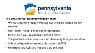 Pennsylvania's Right-to-Know Law Training 2022