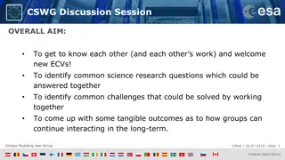 Climate Modelling User Group Discussion Session Overview