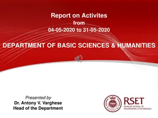 Department of Basic Sciences & Humanities Activities Report May 2020