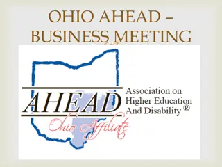 Ohio-AHEAD Business Meeting Highlights and Updates