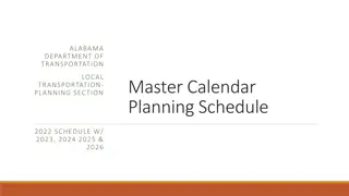 Alabama Department of Transportation Local Master Calendar Planning Schedule 2022