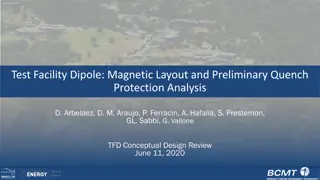 Test Facility Dipole Magnetic Layout & Quench Protection Analysis