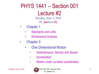 Physics 1441 Lecture Notes - Standards, Units, and Kinematics