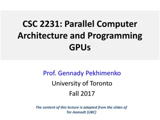 Introduction to GPUs in Parallel Computer Architecture