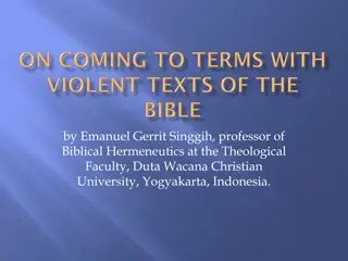 Contemplating Violent Texts in the Bible: Insights from Deuteronomy