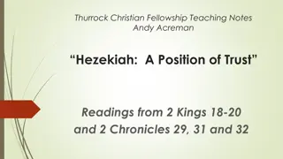 Hezekiah: A Position of Trust - Biblical Teachings and Reflections