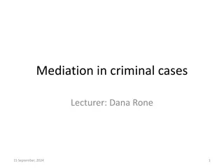 Restorative Justice in Criminal Cases