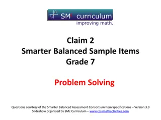 Grade 7 Smarter Balanced Sample Problem-Solving Questions