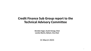 Credit Finance Sub-Group Report to the Technical Advisory Committee