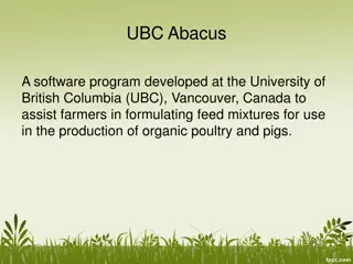 Organic Feed Formulation Software: UBC Abacus for Pigs and Poultry