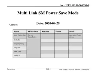 IEEE 802.11-20/0760r0 Multi-Link Power Save Mode Extension