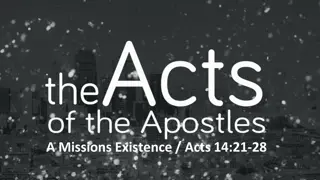 Characteristics of a Mission-Minded Christian: Lessons from Acts 14:21-28