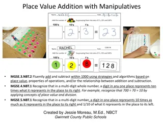 Place Value Addition with Manipulatives for Elementary Students