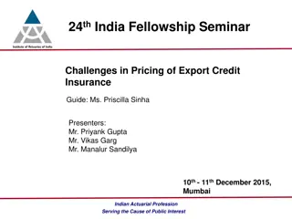 Actuarial Pricing of Export Credit Insurance Seminar Overview