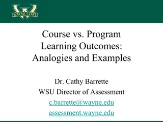 Learning Outcomes: Analogies and Examples