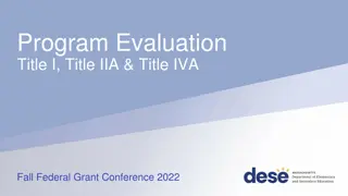 Fall Federal Grant Conference 2022 - Program Evaluation & Requirements