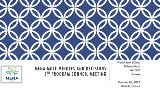 Summary of MENA MDTF 8th Program Council Meeting in Helsinki, Finland