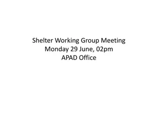 Shelter Working Group Meeting Summary for Response Plan Update