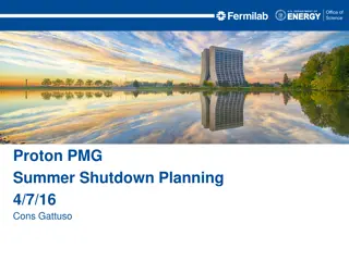 Summer Shutdown Planning for Proton.PMG and Accelerator Division - Major Project Listings