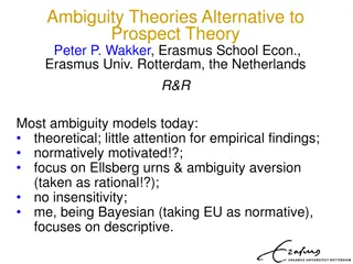 Ambiguity Theories as Alternatives to Prospect Theory