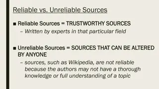 Reliable and Unreliable Sources for Research