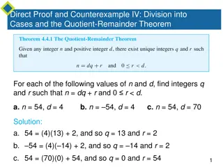 Integer Division, Modulus, and Parity