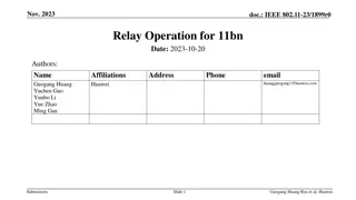 IEEE 802.11-23/1899r0 Relay Operation for 11bn - Presentation Summary