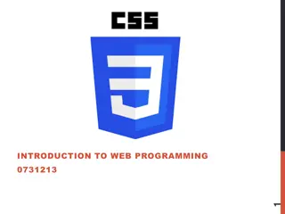 Introduction to Web Programming: Styling HTML with CSS