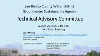 San Benito County Water District Groundwater Sustainability Agency Technical Advisory Committee Meeting Summary