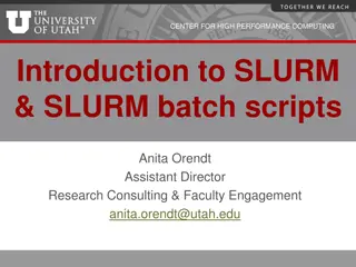 Introduction to SLURM & SLURM Batch Scripts Overview