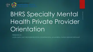 Specialty Mental Health Services Overview for BHRS Providers