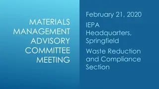 Statewide Waste Management Advisory Committee Meeting Overview