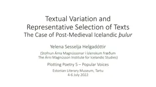 Textual Variation and Selection in Post-Medieval Icelandic ulur