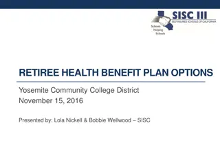 Retiree Health Benefit Plan Options at Yosemite Community College District