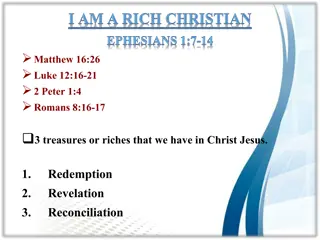 Treasures of Redemption, Revelation, and Inheritance in Christ