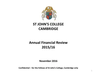 St. John's College Cambridge Annual Financial Review 2015/16 - Summary and Analysis