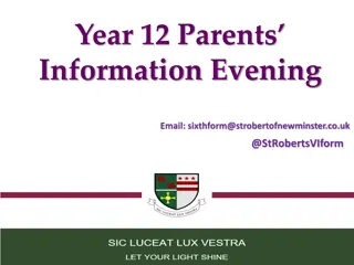 Year 12 Parents Information Evening Details at St. Robert of Newminster