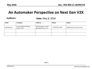 Automaker Perspective on Next Gen V2X Technology