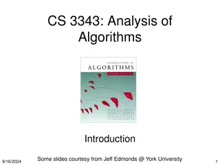 CS 3343: Analysis of Algorithms Course Overview