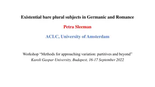 Existential Bare Plural Subjects in Germanic and Romance Languages