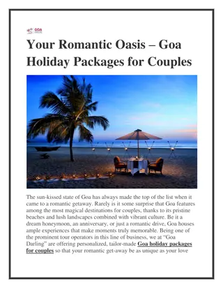 Your Romantic Oasis  Goa Holiday Packages for Couples