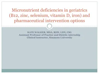 Insights into Micronutrient Deficiencies in Geriatrics: B12, Zinc, Selenium, Vitamin D, Iron, and Pharmaceutical Interventions