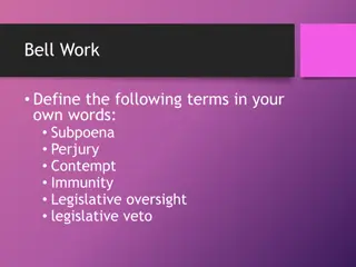 Legal Terms and Congressional Powers in the US Government