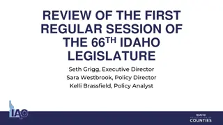 Review of the First Regular Session of the 66th Idaho Legislature